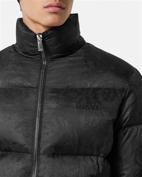 nylon puffer jacket versace|Versace barocco puffer jacket.